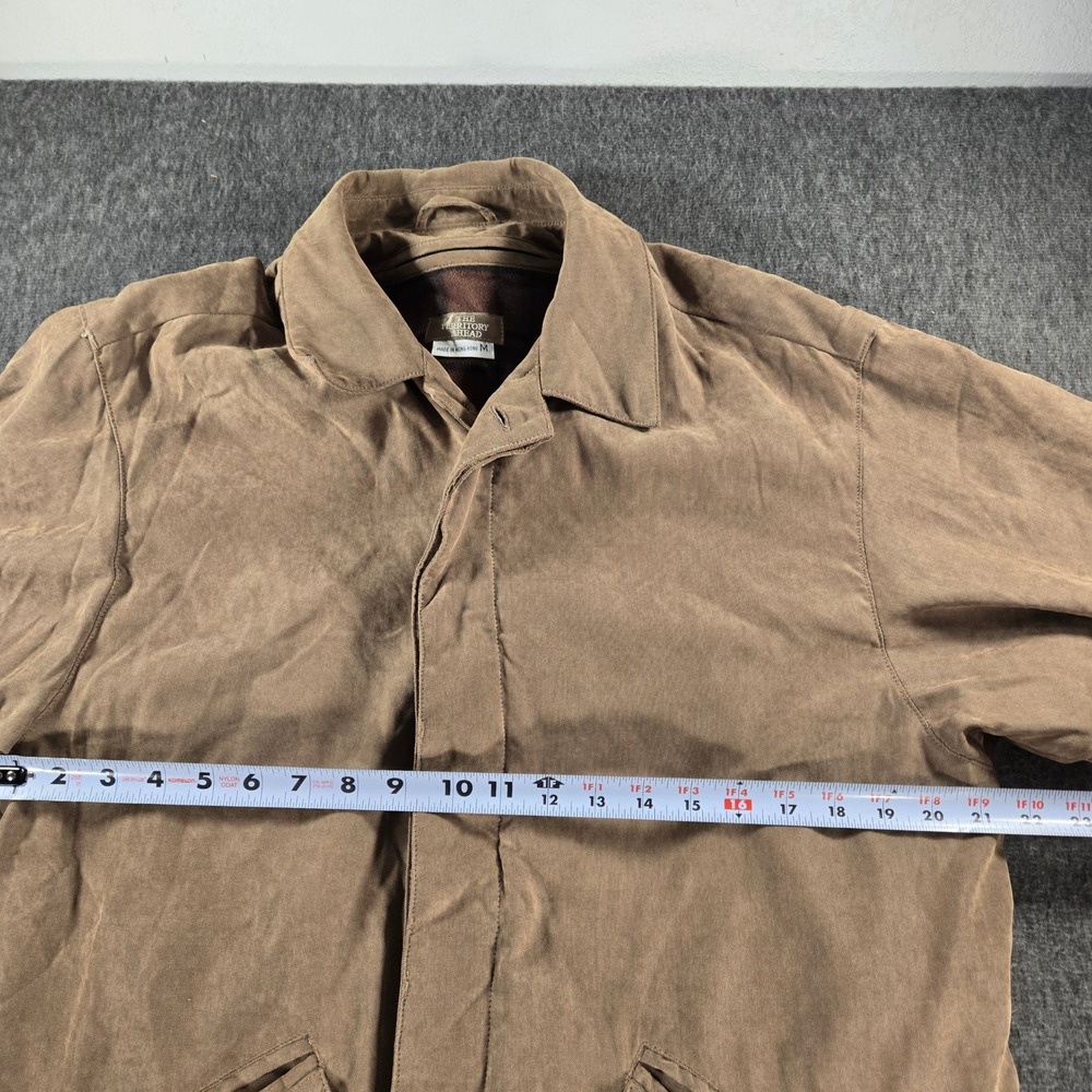 Vintage The Territory Ahead Duster Coat Mens M Brown Plaid Lined Western - Picture 7 of 9